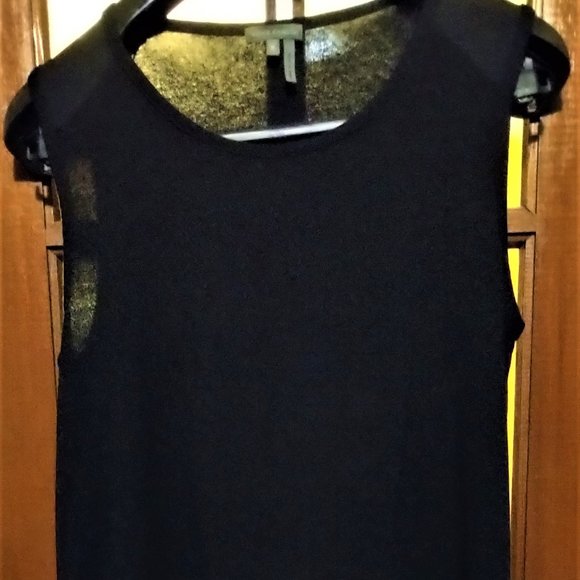 Vince Camuto Sleeveless Top with Chiffon-Like Hem Medium - Picture 1 of 3